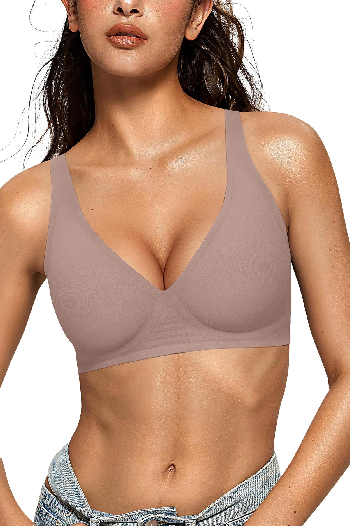 Oeaky Deep V Jelly Bra No Underwire