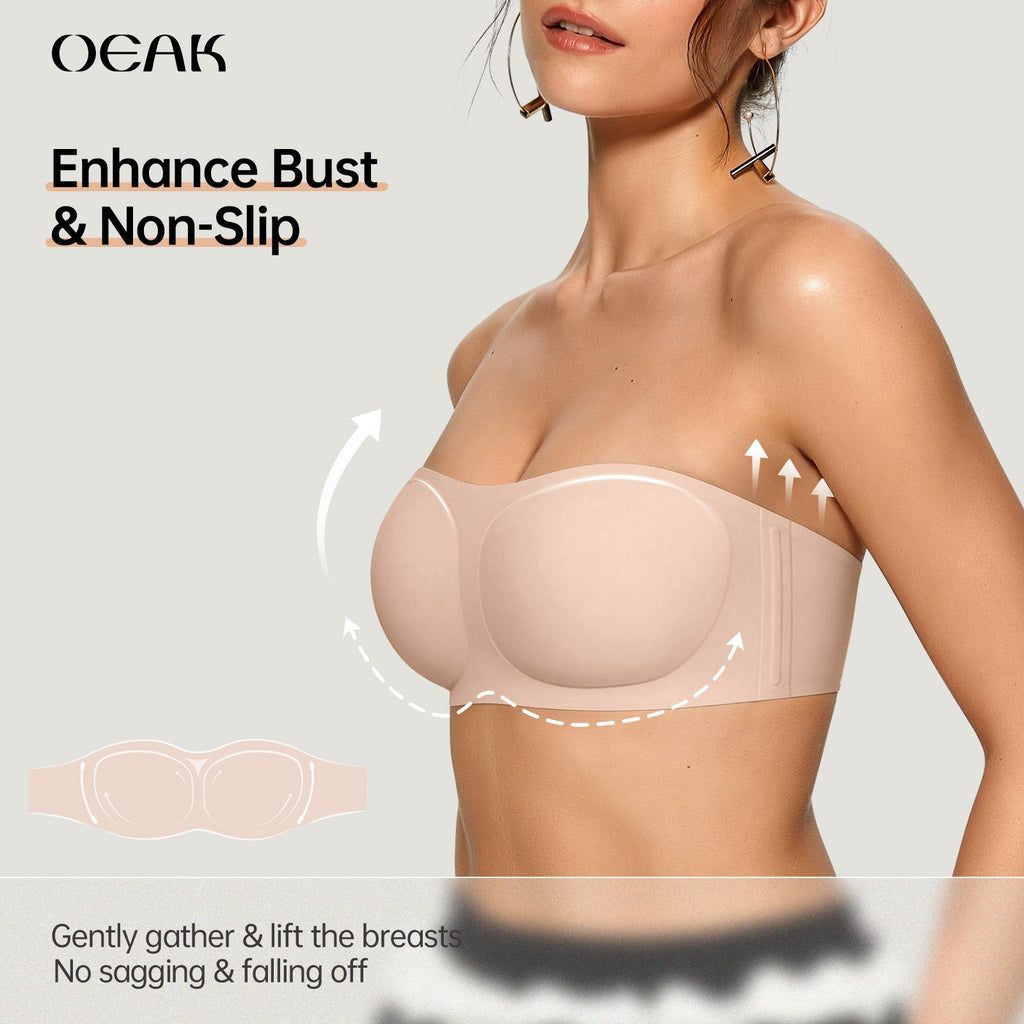 Strapless Non Slip Bandeau Jelly Bra