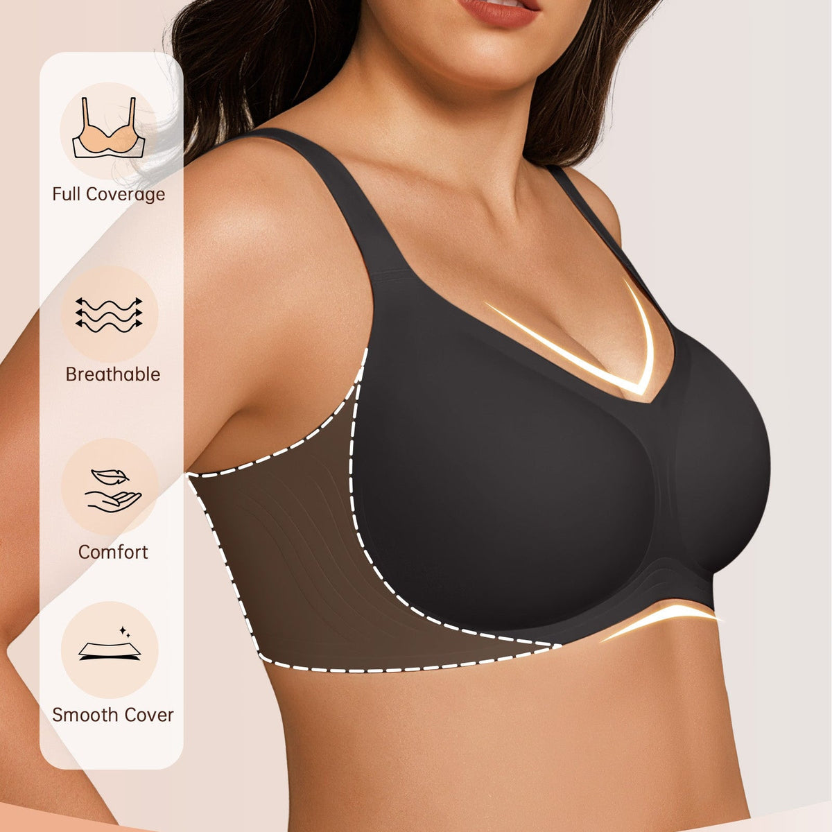 Seamless Wireless Jelly V-Neck Bra