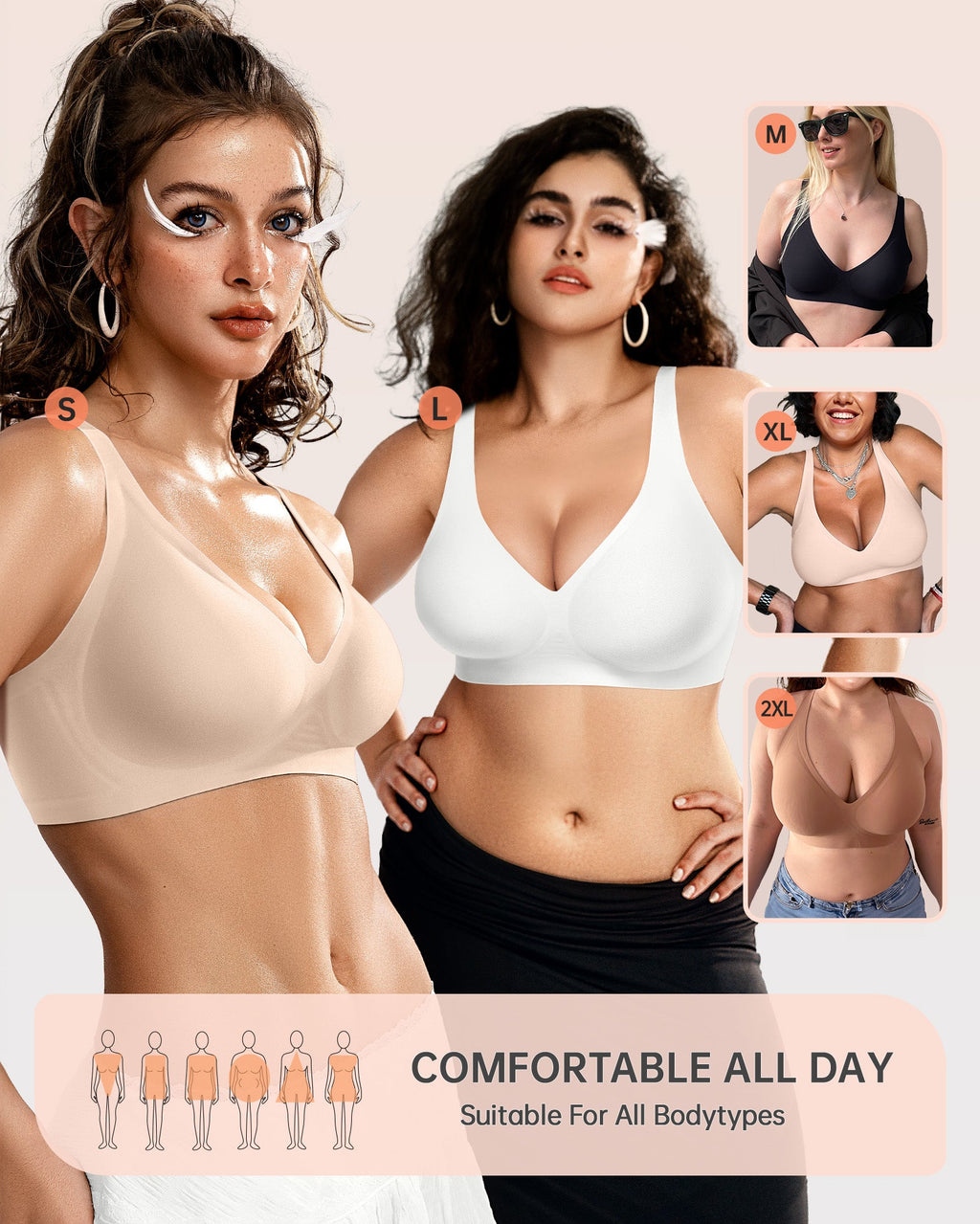 Oeaky Deep V Jelly Bra No Underwire
