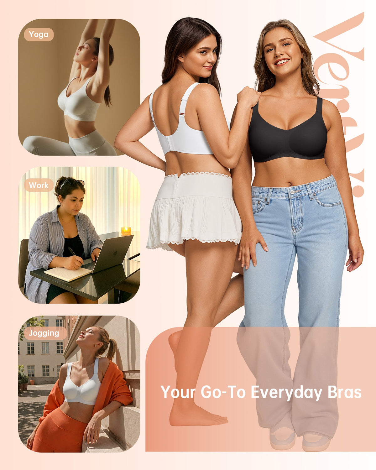 Seamless Wireless Jelly V-Neck Bra